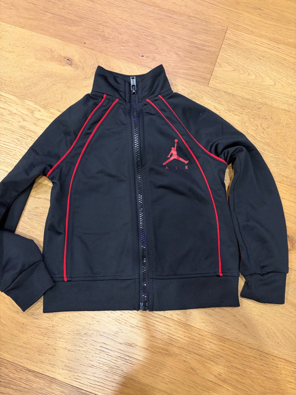 Jordan Kids Black Bomber Jacket with Red Piping